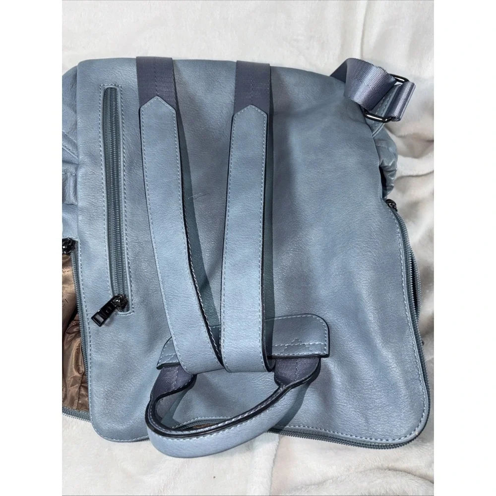 Convertible Backpack‎ Purse CLUCI Dusty Blue Designer Daypack Travel Work Daily